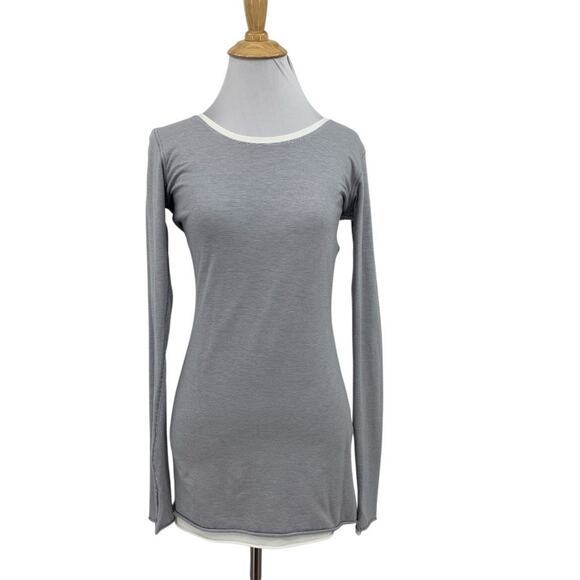 Lululemon Top Womens 6 Multi Reversible Long Sleeve Layer Striped Thumbholes - Picture 1 of 14